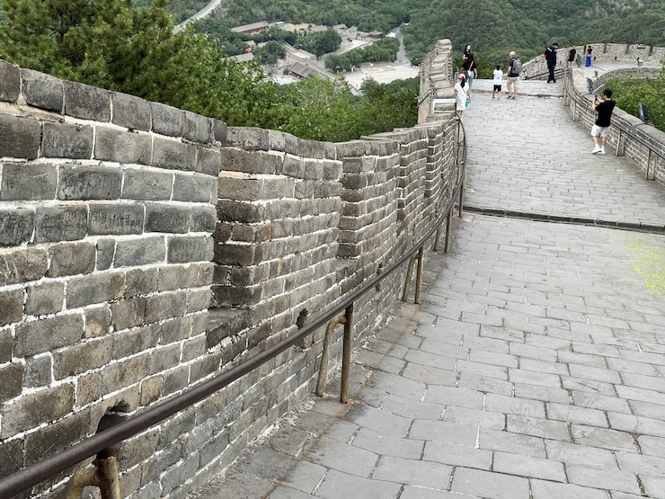 Great Wall of China Badaling Section well restored with plenty of handrails Great Wall of China Badaling Section well restored with plenty of handrails