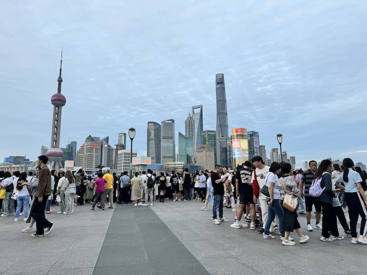 Crowds at The Bund Shanghai