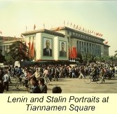 First Trip to China, Lenin and Stalin Portraits at Tiananmen Square