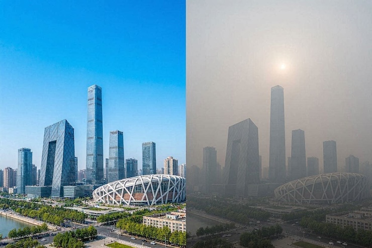 Beijing Clear Day vs Bad Air Day Beijing Clear Day vs Bad Air Day