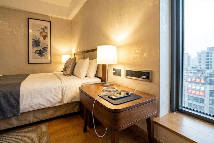 Hotel with Universal Sockets and USB Ports