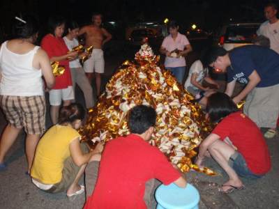 Chinese New Year Burning Gold Paper